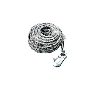 Cable de acero con mosquetón para cabrestantes, diámetro (ø) 6,0 mm, 12 metros