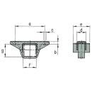 Escuadra AL-KO para sujeción F / G: 120 x 160, A220 B25 C17 D60 E120