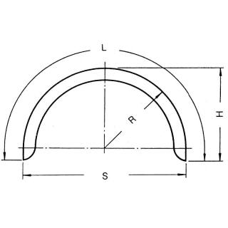 Perfil de guardabarros de eje simple 12/40 B180 R320 L980 S640 H305