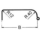 Perfil de guardabarros de un eje 12/40 base angular base angular B240 L1300 S860 H395