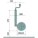 Rueda de apoyo AL-KO llanta de acero de caucho macizo 200x50, 150 kg