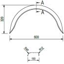 De Haan - guardabarros para modelos de un eje HR 1560, H 1510/12, W 150 / S 600 mm