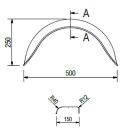 De Haan - guardabarros para modelos de un eje HR 1850, H 1808/12, W 180 / S 500 mm