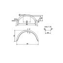 De Haan - guardabarros para eje simple HR 2080, H 2013/12, W 200 / S 800 mm
