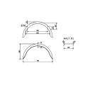 De Haan - guardabarros para modelos de un eje HR 2475, H 2412/12, W 240 / S 750 mm